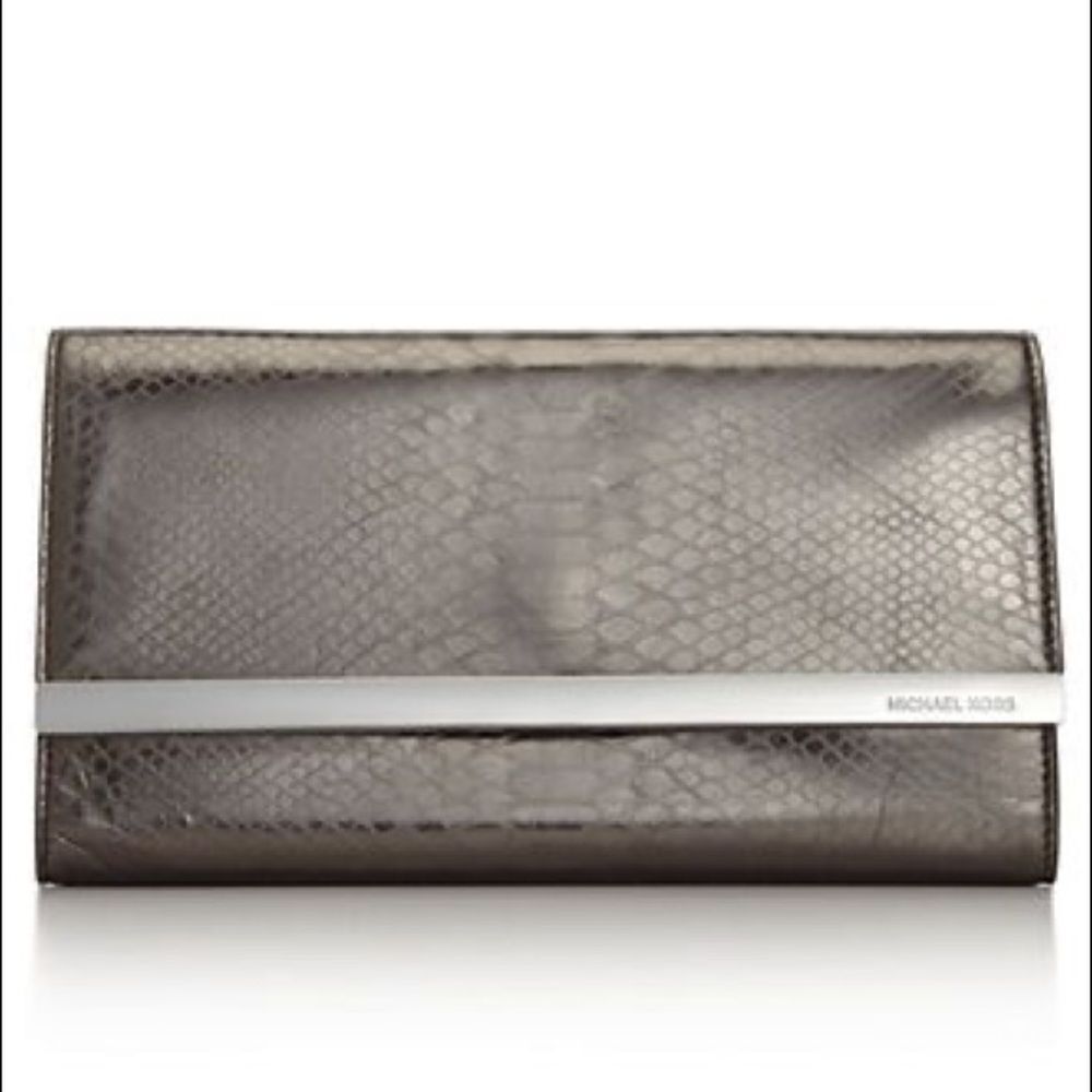 Michael Kors Tilda Python-Embossed Clutch Bag - image 1